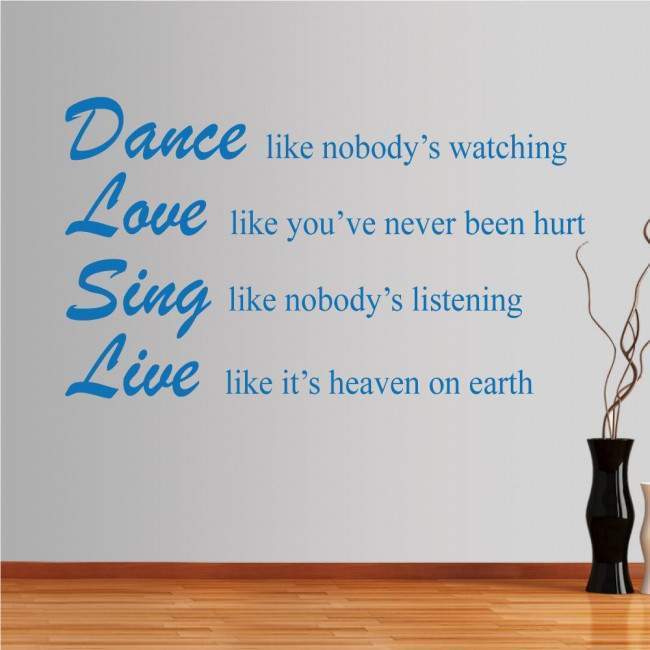 Wall stickers phrases. Dance Love Sing Live,