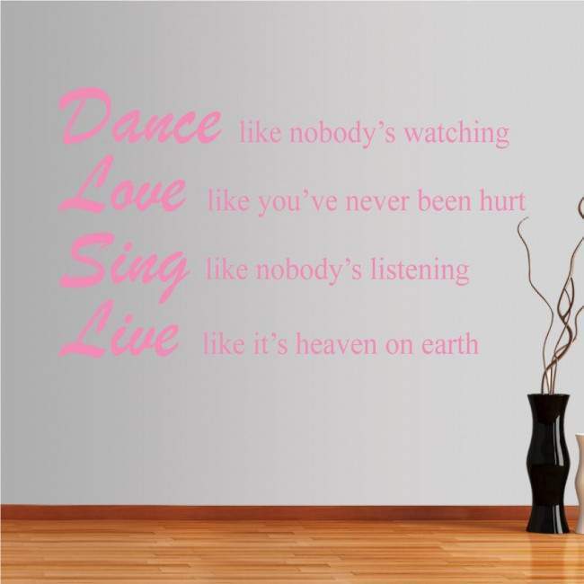Wall stickers phrases. Dance Love Sing Live,