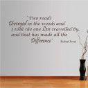 Wall stickers phrases Two roads diverged in the woods