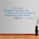 Wall stickers phrases Two roads diverged in the woods