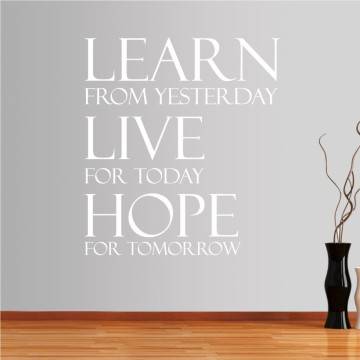 Wall stickers phrases. Learn from yesterday... 2