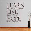 Αυτοκόλλητο τοίχου φράσεις. Learn from yesterday...
