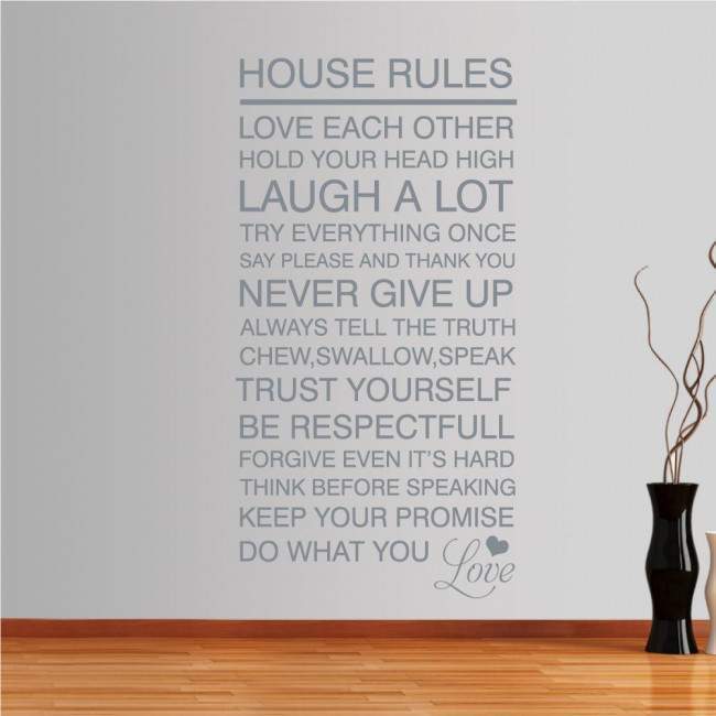 Αυτοκόλλητο τοίχου φράσεις. House rules
