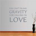 Αυτοκόλλητο τοίχου φράσεις. You can't blame gravity for falling in love