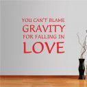 Αυτοκόλλητο τοίχου φράσεις. You can't blame gravity for falling in love