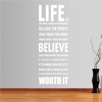 Wall stickers phrases. Life is too short... 2