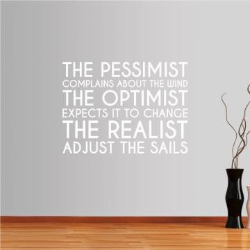 Wall stickers phrases. The pessimist , the optimist, the realist 2