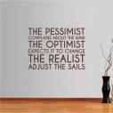 Αυτοκόλλητο τοίχου φράσεις. The pessimist , the optimist, the realist
