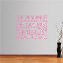 Αυτοκόλλητο τοίχου φράσεις. The pessimist , the optimist, the realist