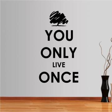 Αυτοκόλλητο τοίχου φράσεις. You only live once