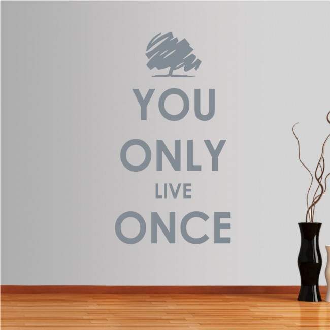Wall stickers phrases. You only live once