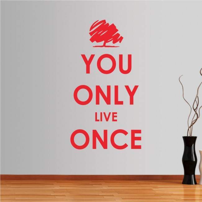 Wall stickers phrases. You only live once