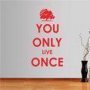 Wall stickers phrases. You only live once