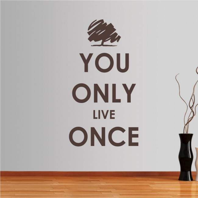 Wall stickers phrases. You only live once