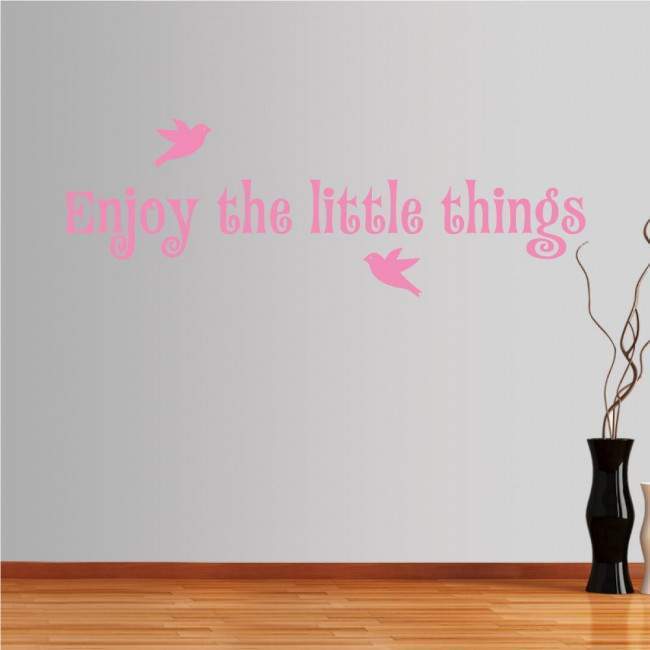Αυτοκόλλητο τοίχου φράσεις. Enjoy the little things, σχέδιο 2