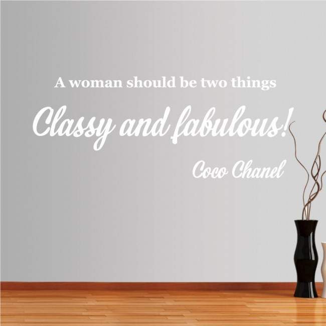 Wall stickers phrases. A woman should be two things...
