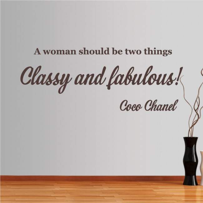 Wall stickers phrases. A woman should be two things...