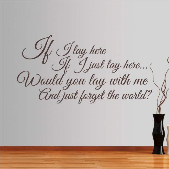 Wall stickers phrases. If i lay here... 