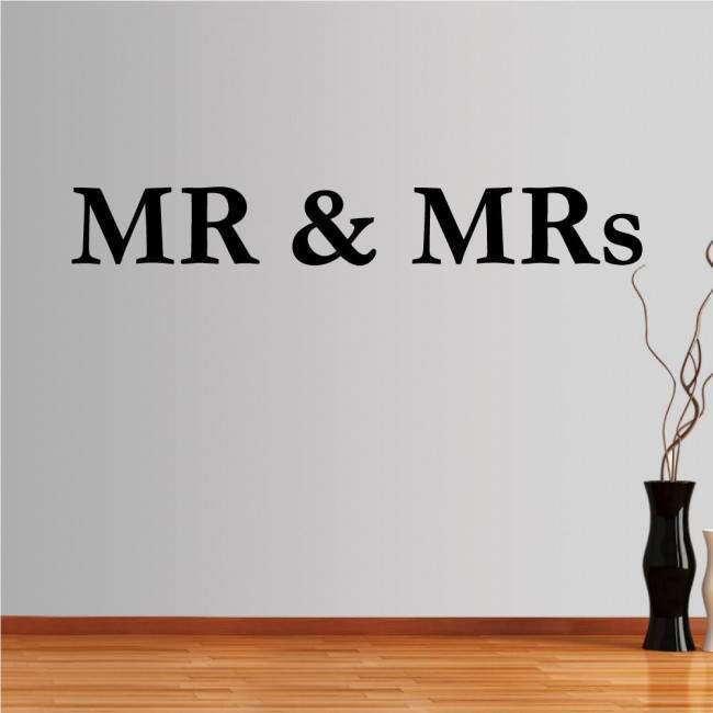 Wall stickers phrases. MR and MRs