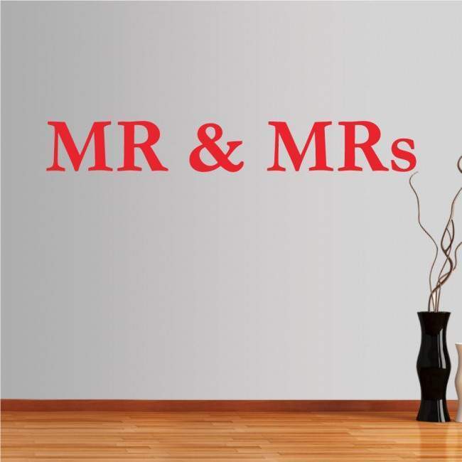 Wall stickers phrases. MR and MRs
