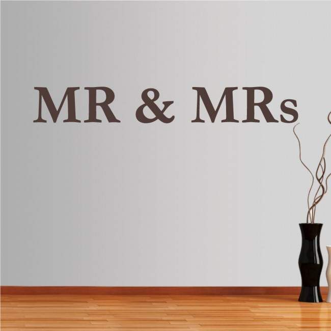 Αυτοκόλλητο τοίχου φράσεις. MR and MRs