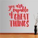 Αυτοκόλλητο τοίχου φράσεις. You Are Capable Of Great Things