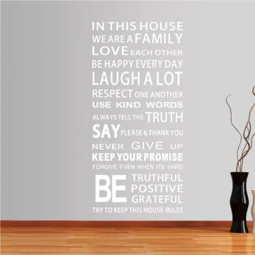 Wall stickers phrases. In This House We are Family 2