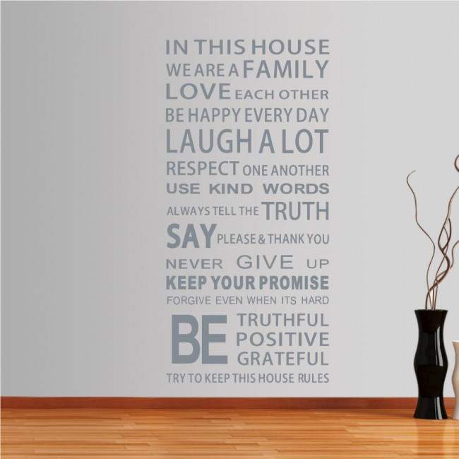 Wall stickers phrases. In This House We are Family
