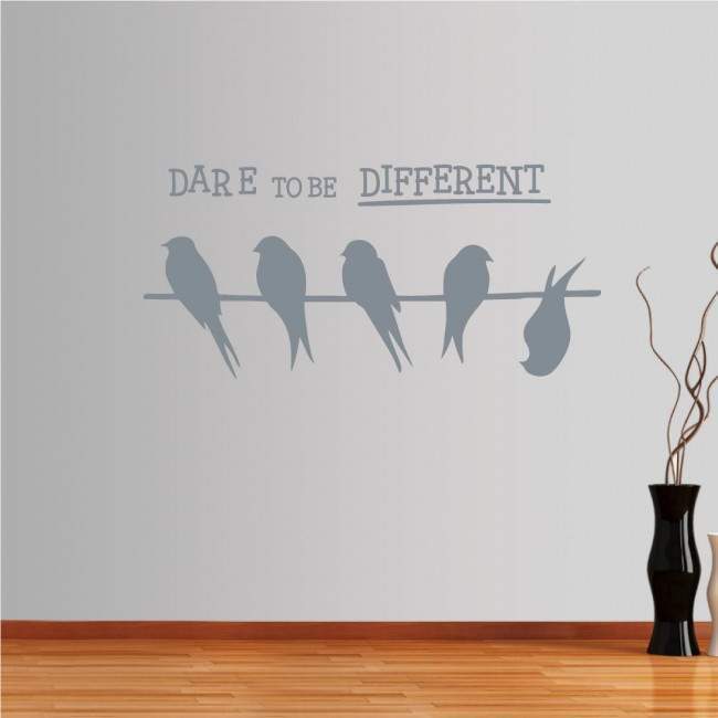Αυτοκόλλητο τοίχου φράσεις. Dare to be DIFFERENT