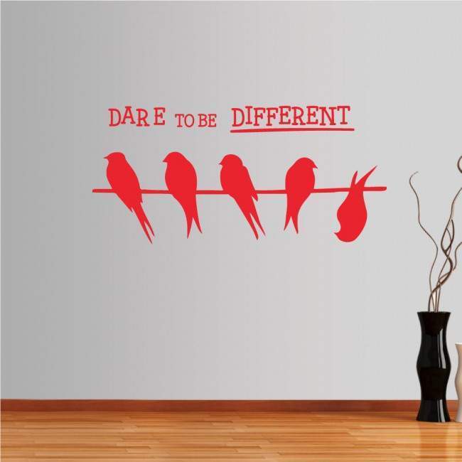 Αυτοκόλλητο τοίχου φράσεις. Dare to be DIFFERENT