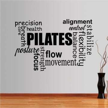 Αυτοκόλλητα τοίχου φράσεις. Pilates word cloud