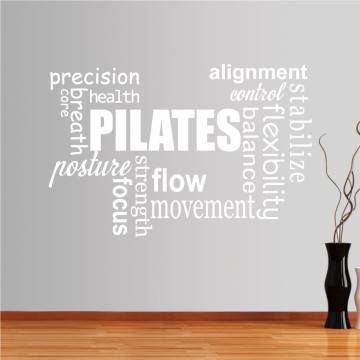 Αυτοκόλλητα τοίχου φράσεις. Pilates word cloud 2