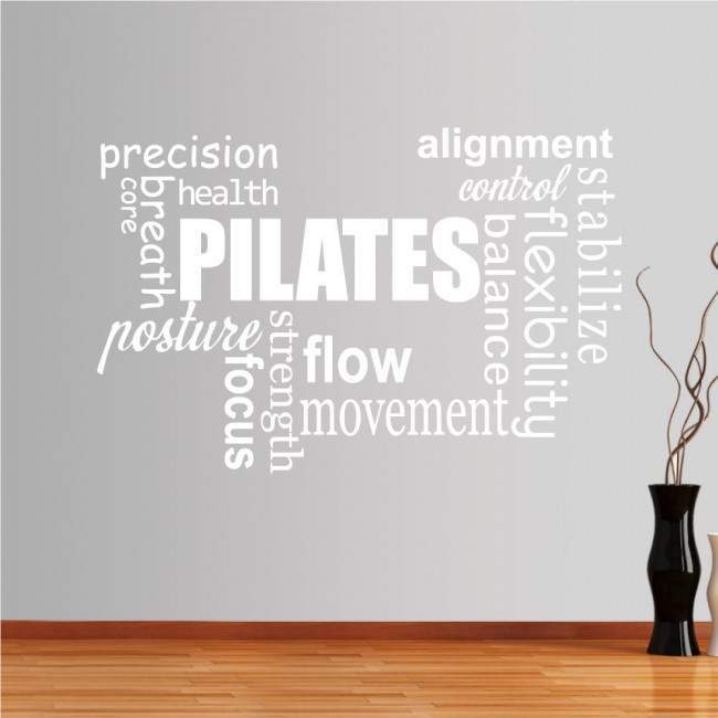 Αυτοκόλλητα τοίχου φράσεις. Pilates word cloud