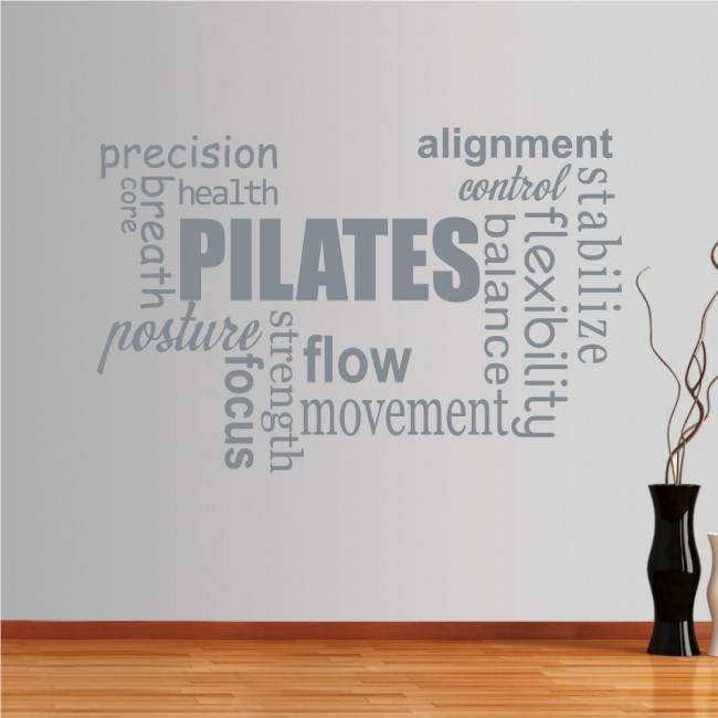 Wall stickers phrases  Pilates word cloud