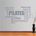 Αυτοκόλλητα τοίχου φράσεις. Pilates word cloud