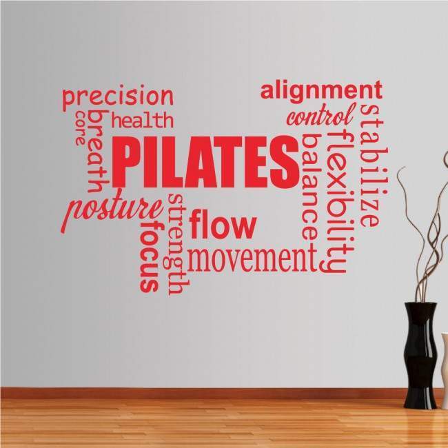Αυτοκόλλητα τοίχου φράσεις. Pilates word cloud