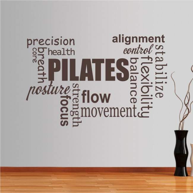 Wall stickers phrases  Pilates word cloud