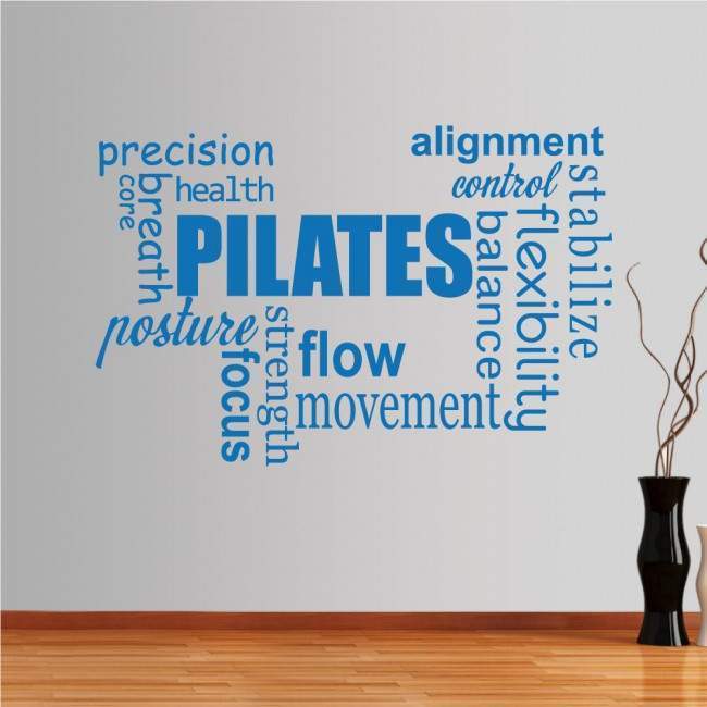Wall stickers phrases  Pilates word cloud