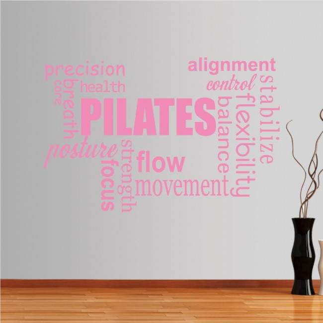 Wall stickers phrases  Pilates word cloud