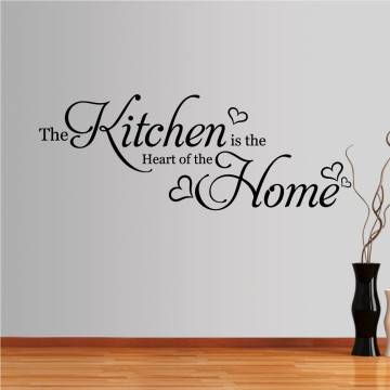Wall stickers phrases. The Kitchen is the Heart of the home