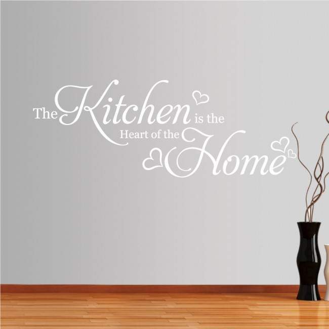 Wall stickers phrases. The Kitchen is the Heart of the home