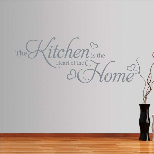 Wall stickers phrases. The Kitchen is the Heart of the home