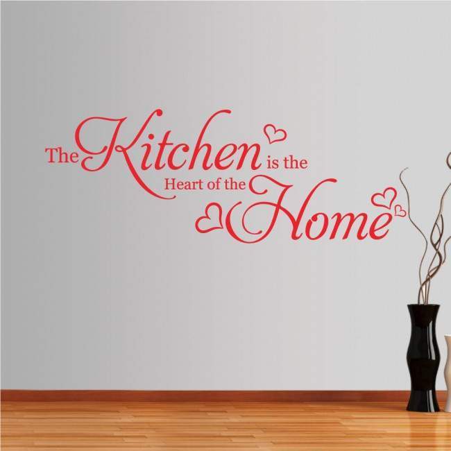 Wall stickers phrases. The Kitchen is the Heart of the home