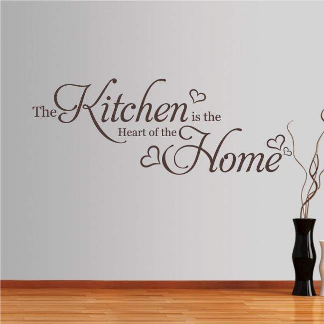Αυτοκόλλητα τοίχου φράσεις. The Kitchen is the Heart of the home