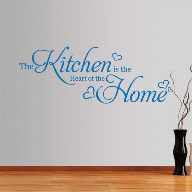 Wall stickers phrases. The Kitchen is the Heart of the home