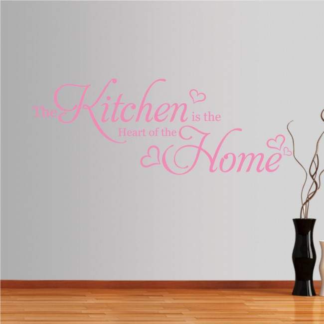 Αυτοκόλλητα τοίχου φράσεις. The Kitchen is the Heart of the home