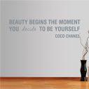 Wall stickers phrases. BEAUTY BEGINS... COCO CHANEL