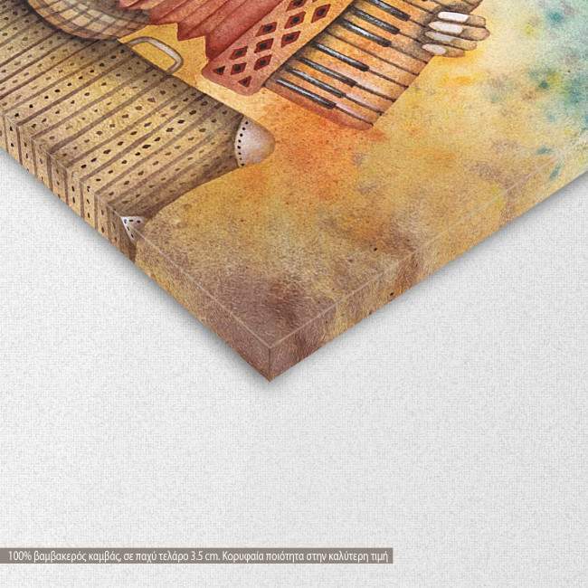 Canvas print Clown with accordion, detail