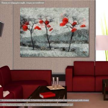 Canvas print Red umbrellas 