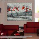 Canvas print Red umbrellas 